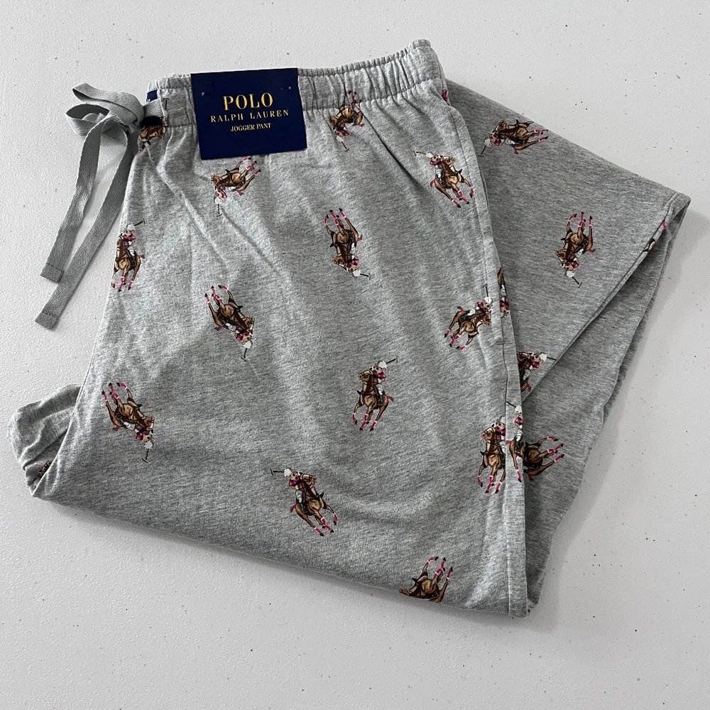 Polo Ralph Lauren Men’s Knit Allover Logo Jogger Pajama Pants size XL